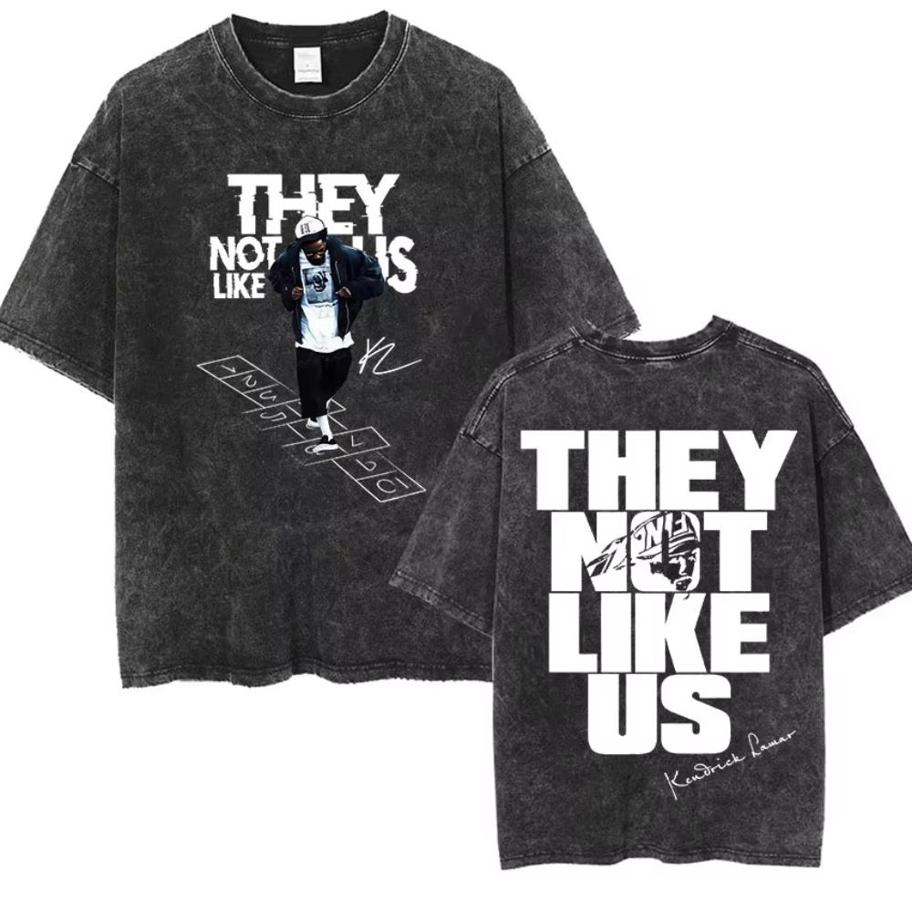 

Kendrick Lamar They Not Like Us Tour Merch TShirt Mens Vintage Washed Short Sleeve T Shirts Hip Hop Gothic Cotton T Shirt XL