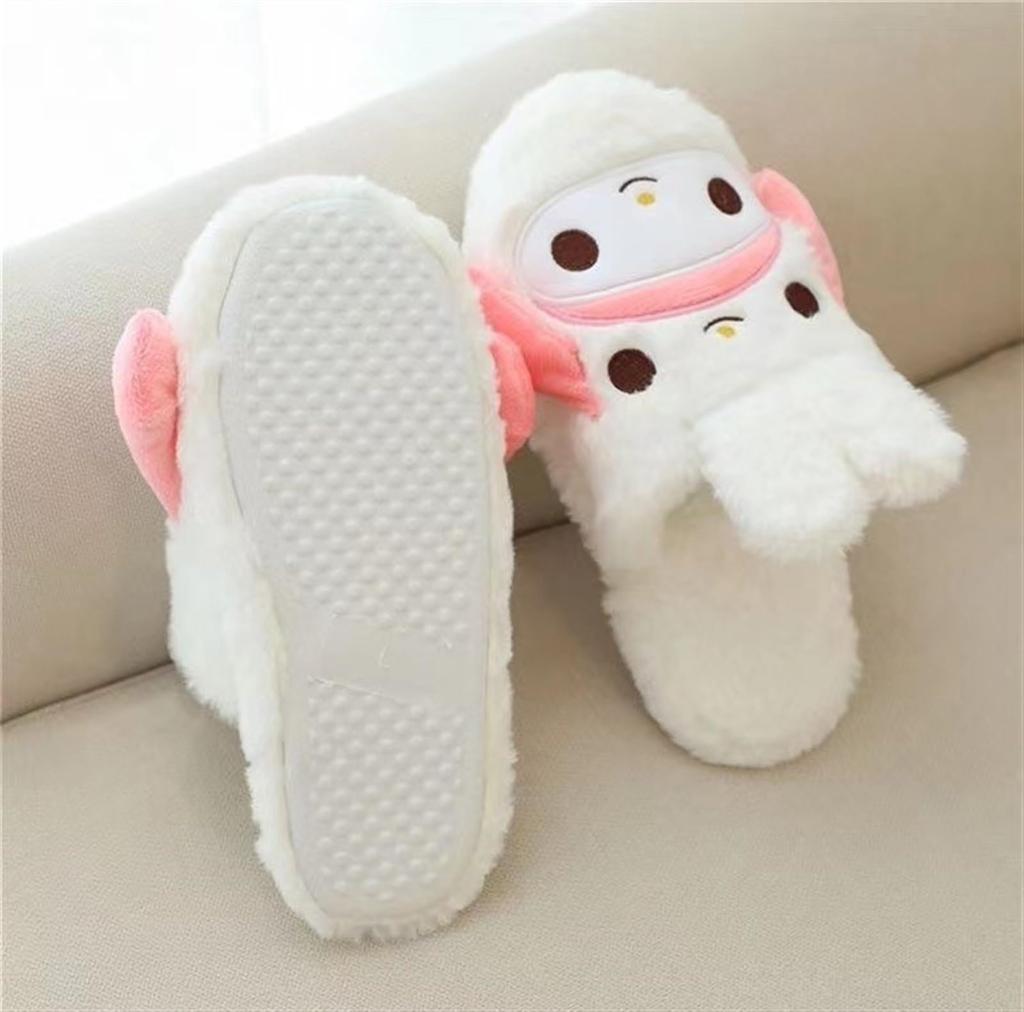 My Cotton Room Cold Stylish My Kuromi, Melody, Cinnamoroll, Slippers, Shoes, Autumn, Winter, Fluffy, Indoor, Toilet, Protection, Quiet, Warm, Women's,