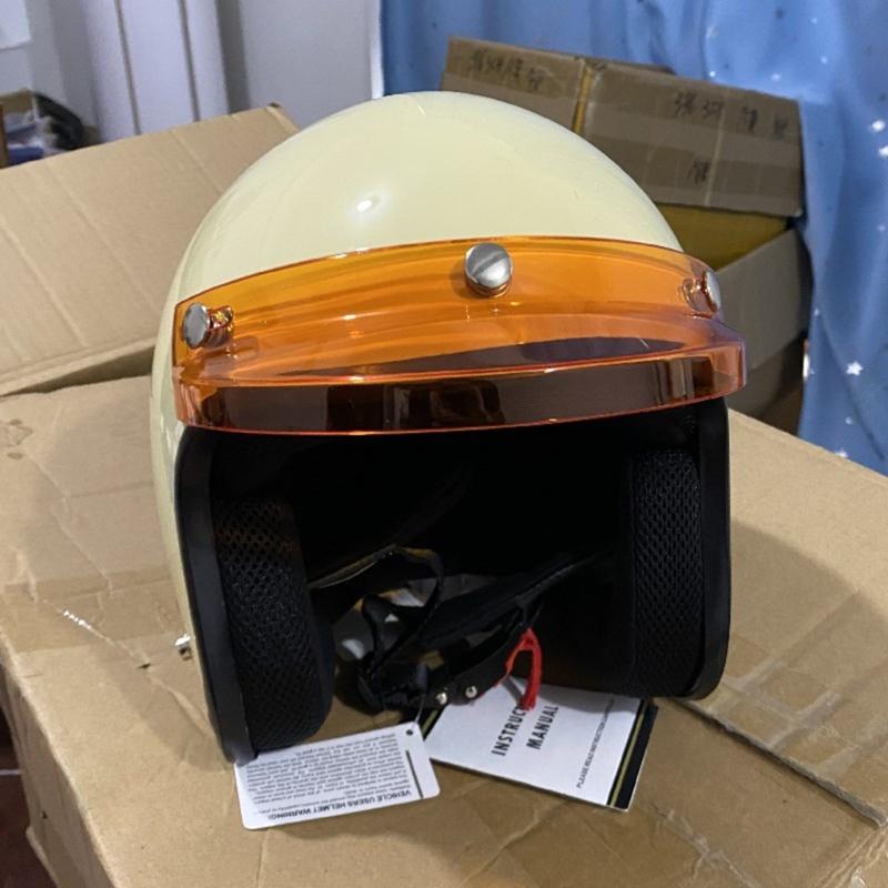 Universal 3 Snap-Button Visor Flip Up Wind Shield Fit for Open Face Motorcycle-Helmet Anti-UV Fog Windproof Accessories