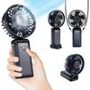 Handheld Mini Fan 3000mAh Foldable Portable Neck Hanging Fans 5 Speed USB Rechargeable Fan with Phone Stand and Display Screen