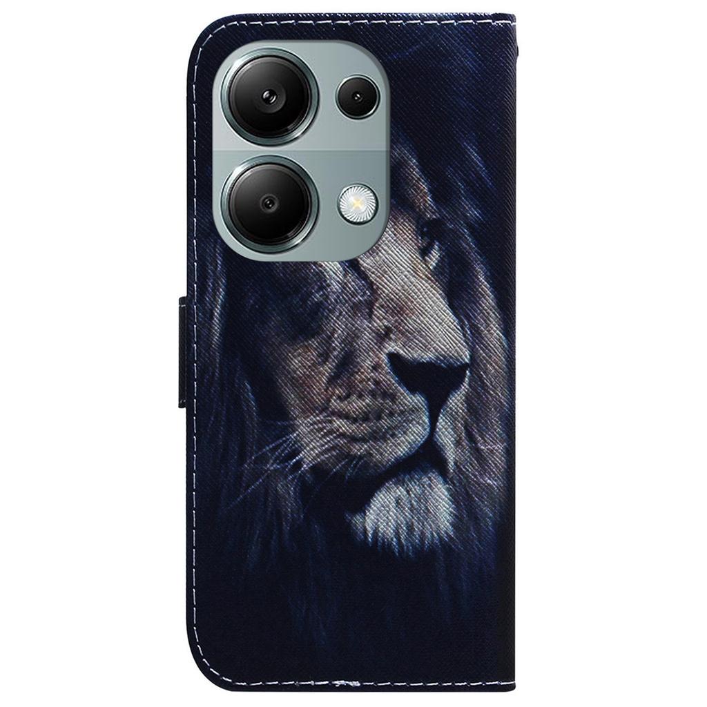 For Xiaomi Redmi Note 13 Pro 4G/Poco M6 Pro 4G Case Drop-proof Pattern Printing Card Slots Phone Cover