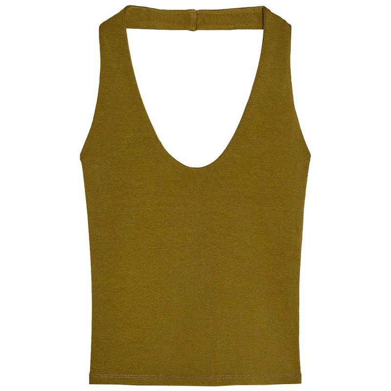 Zaprha 2025 New Sexy Sweet Sexy Open Back Halter Top T-shirt Women Silm Slim Looking 4424308
