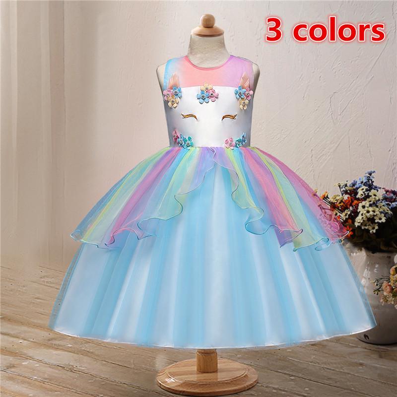 Children Kids Bridesmaid Tutu Skirt Baby Girls Flower Decro Cute Dance Party Princess Gauze Dress