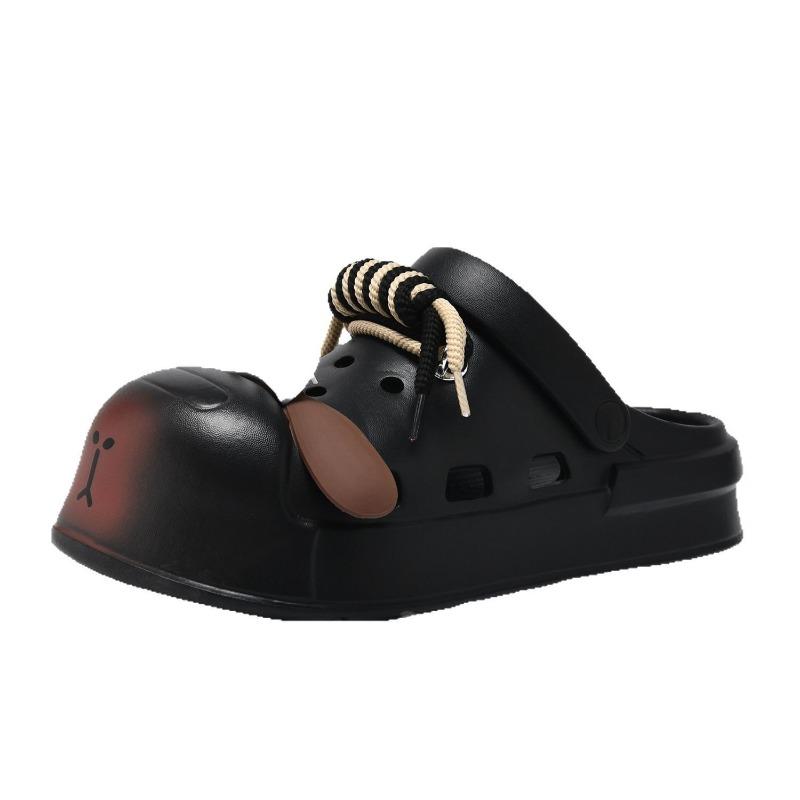 Summer new cute big mouth strap cartoon hole shoes women's bag head breathable soft bottom eva slippers
