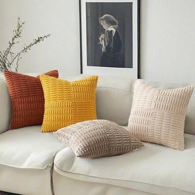 Super Soft Corduroy Pillow Cover Textured Wear Resistant Pillowcase Comfortable Thickened Throw Pillow Covers Couch Sofa