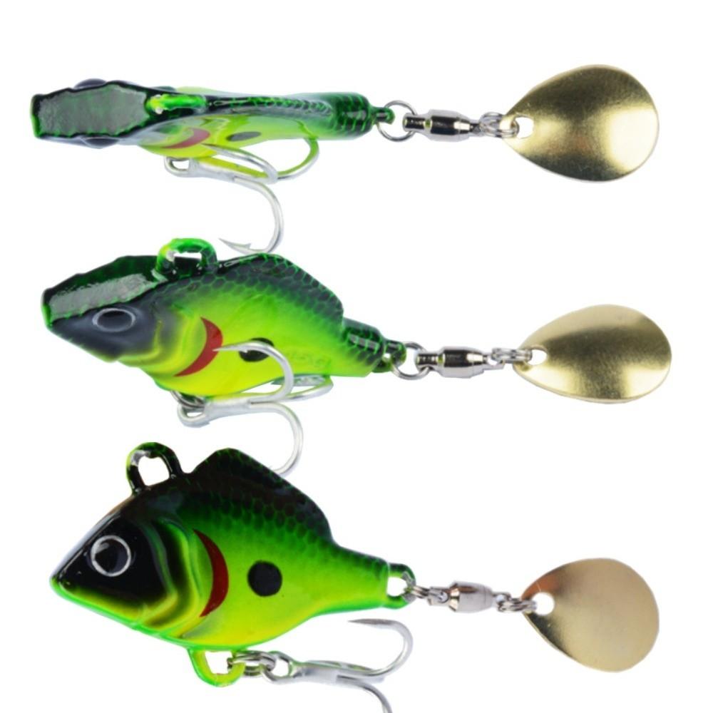 5pcs Vibration Bait Fishing Lures Kit Rotating Glitter Fishing Lures Hooks  Fishing Tool