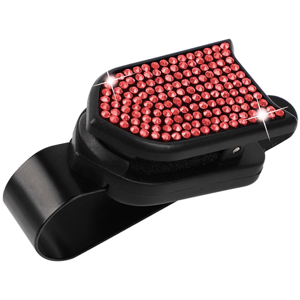 Car Sun Visor Organizer with Rhinestone Detail and Firm Grip for Eyewear and Card Storage Suitable for Most Vehicles