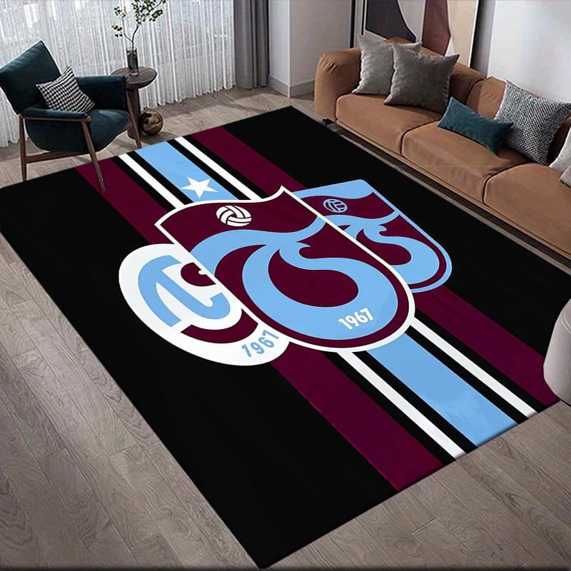 Trabzonspor Flanellmuster Quadratischer Teppich, Läufer, Teppich für Wohnzimmer Schlafzimmer Sofa Spielzimmer Dekor, Rutschfeste Fußmatte