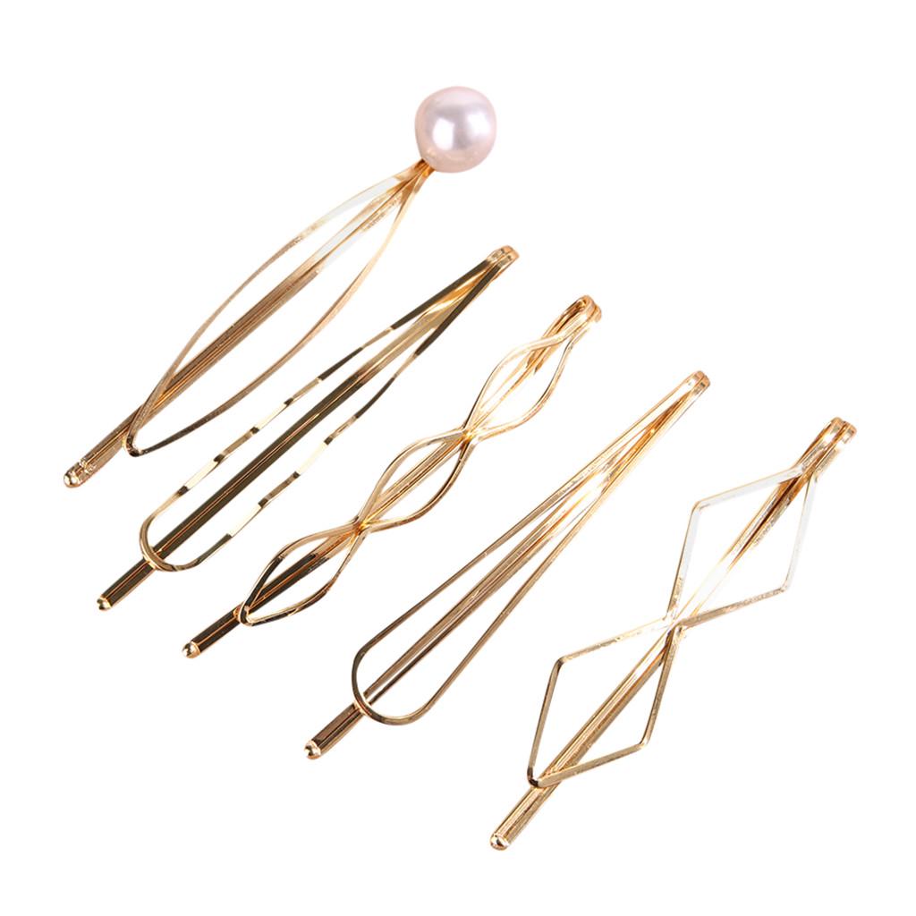 

Женская Милая Девушка Жемчужная Бусина Заколка Заколка Заколка Аксессуары Для Волос 5 ШТ Подарок золотой