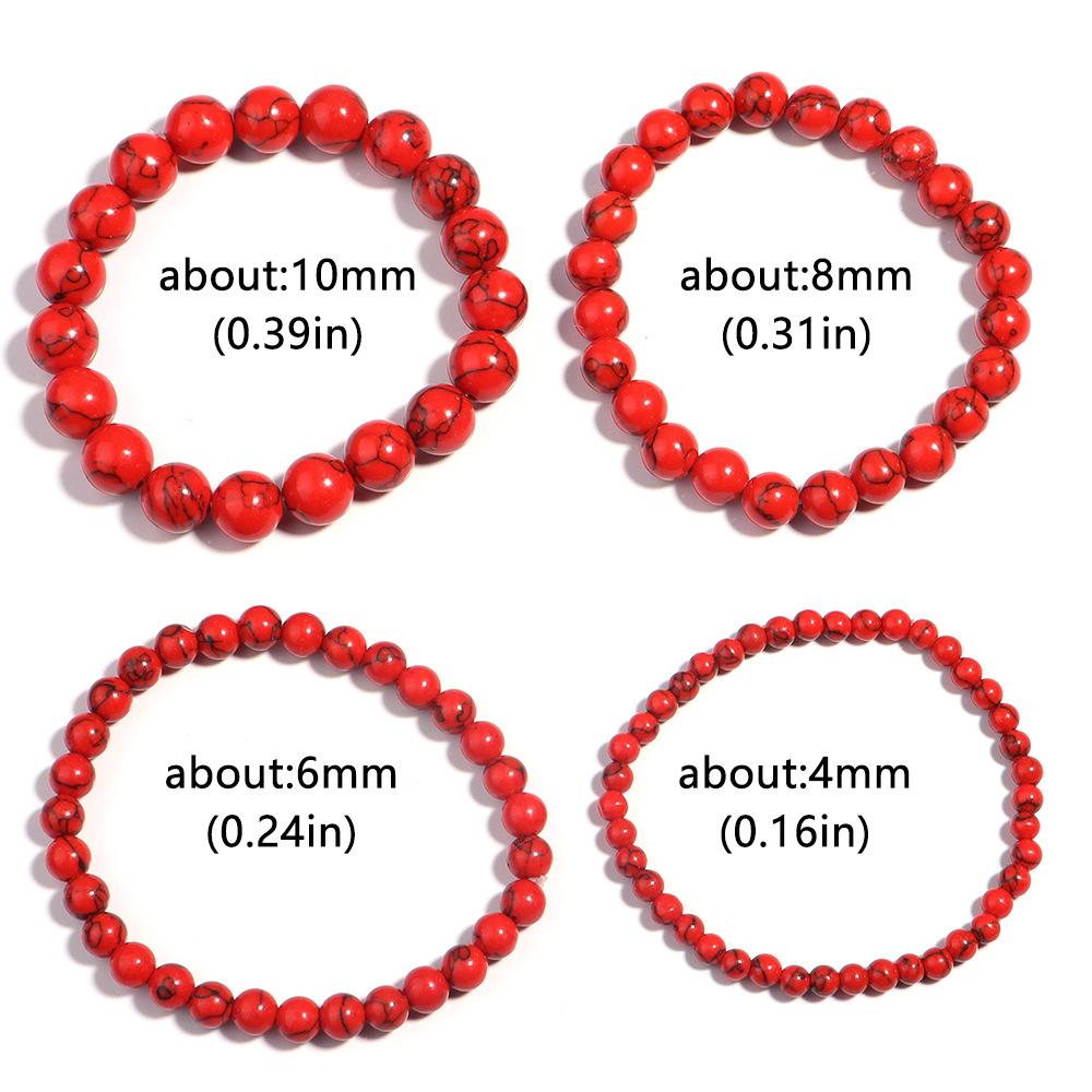 4/6/8/10mm Naturstein Rote Perlen Armbänder Für Männer Frauen Elastisches Seil Armband Yoga Meditation Gebet Reiki Schmuck
