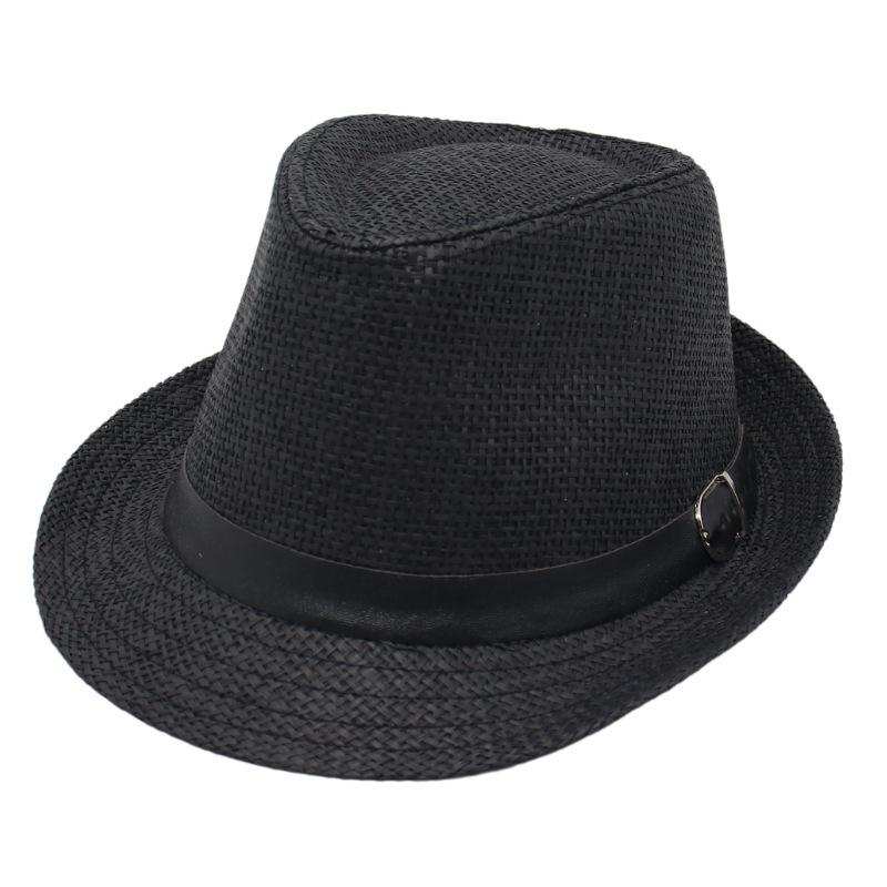 Tavaszi és Nyári Szalmakalap Tengerparti Nyaralás Hűs Kalap Rövid Karimájú Napvédő Kalap Csatos Úriember Churchill Kalap Külföldi Stílusú Férfi