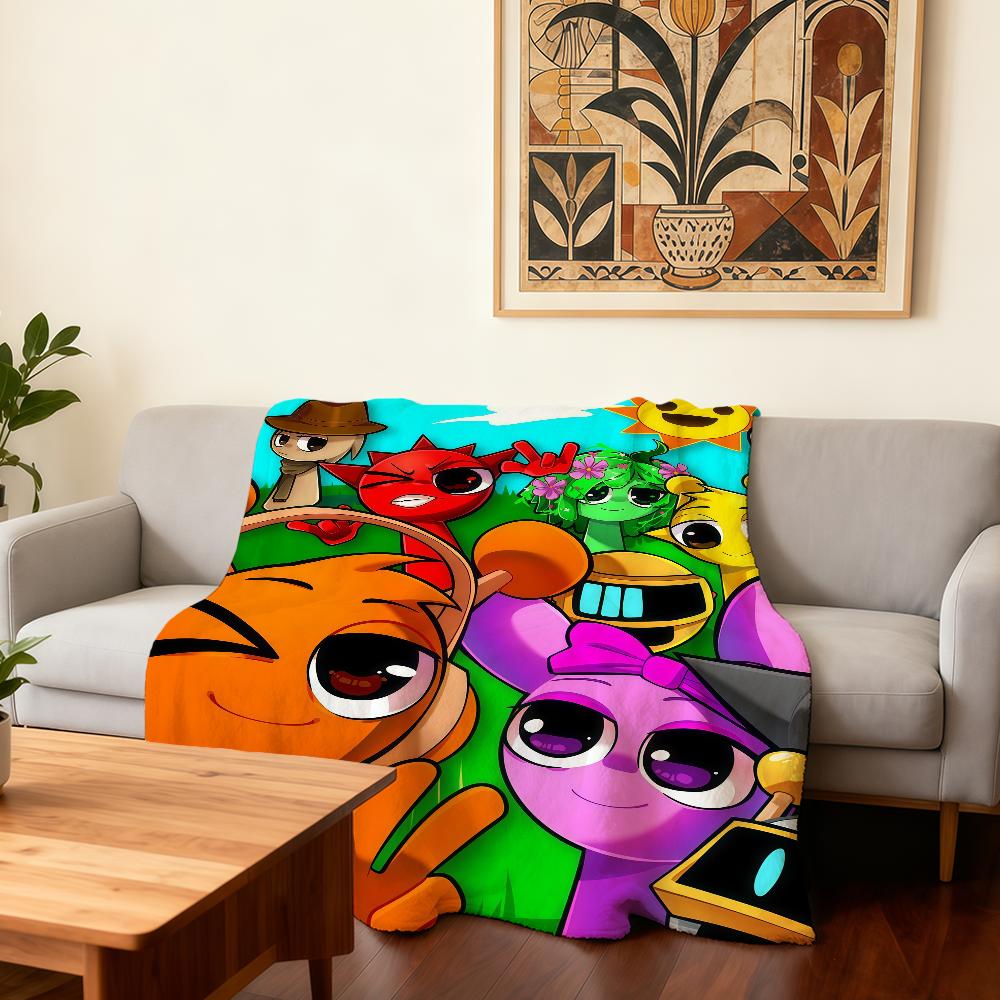 S-Sprunki Game I-Incredibox Blanket Super Warm Comfortable Plush Throw Blanket Child Home Sofa Bedroom Gift
