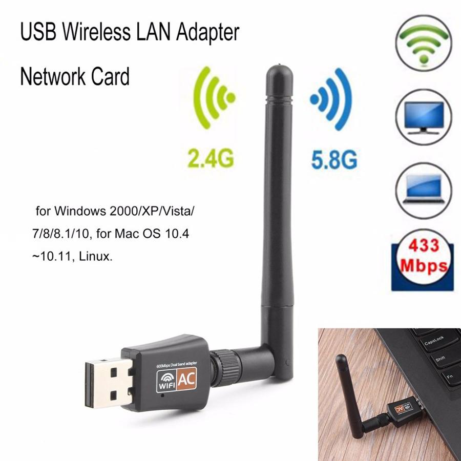 

New 600Mbps USB Wifi Adapter Dual Band 2.4G/5.8G Antenna Wireless Network Dongle New