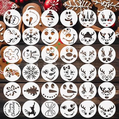 36 Sheets/set, Snowman, Elk Series, Painting Templates, Painting Tools, Children's DIY Painting, Spray Painting, Copying Templates, Home Decorations