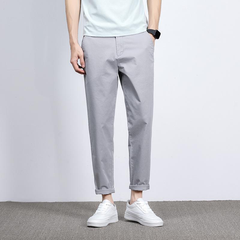 Men's 2023 Spring/Autumn Loose Straight Cotton Casual Trousers - Trendy Korean All-Match Style