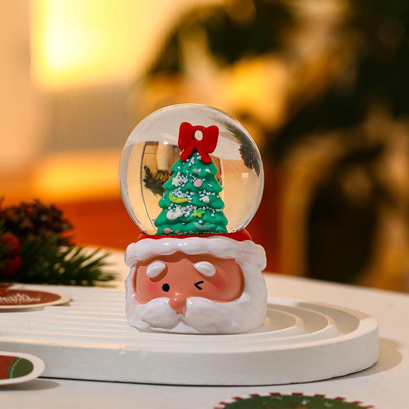 Christmas Light-Up Resin Glass Ball Snow Globe Ornament