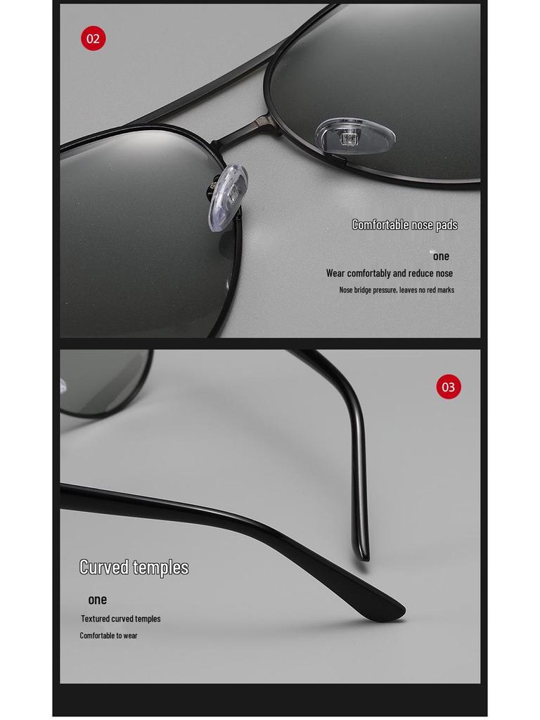 Men's Trendy Polarized Photochromic Aviator Sunglasses for Driving