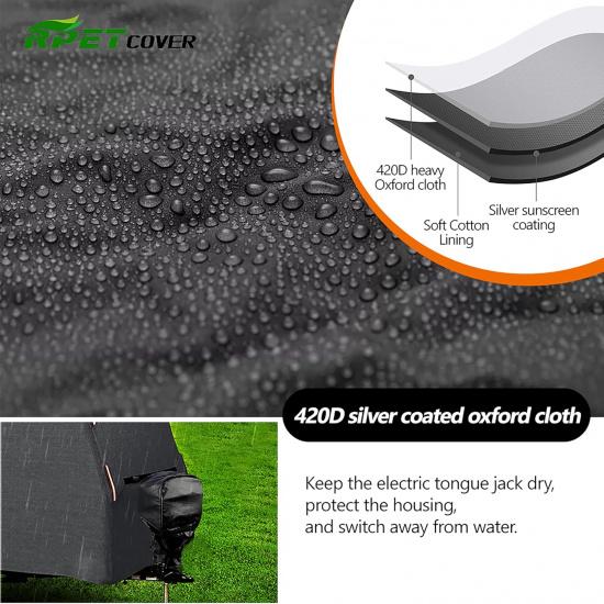 Waterproof Electric Tongue Jack Cover Oxford RV Universal Camper Power Trailer Jack Protector RV Parts RV Accessories,10Lx5Wx18H