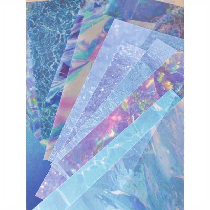 14pcs/Pack Large Size Light and Shadow Glitter Textured Material Sticker 3 Kinds of Materials Adhesive Background Stickers Decorative Diary Junk