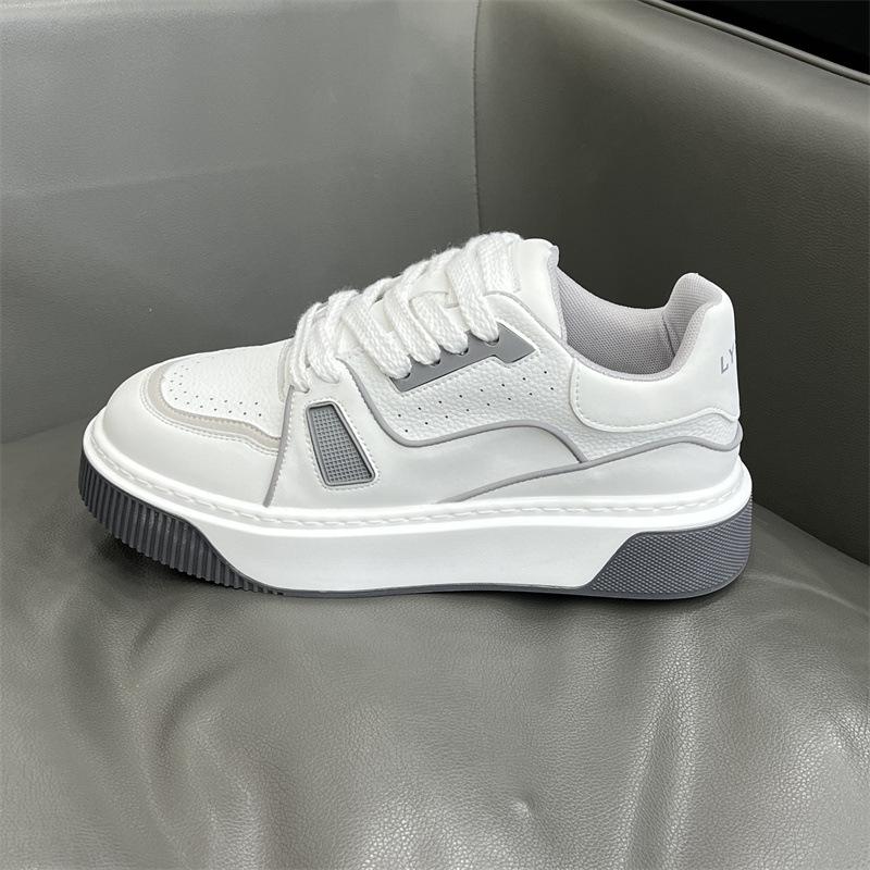 Board Shoes Spring New Leather Breathable Platform Sports Casual Shoes Cs