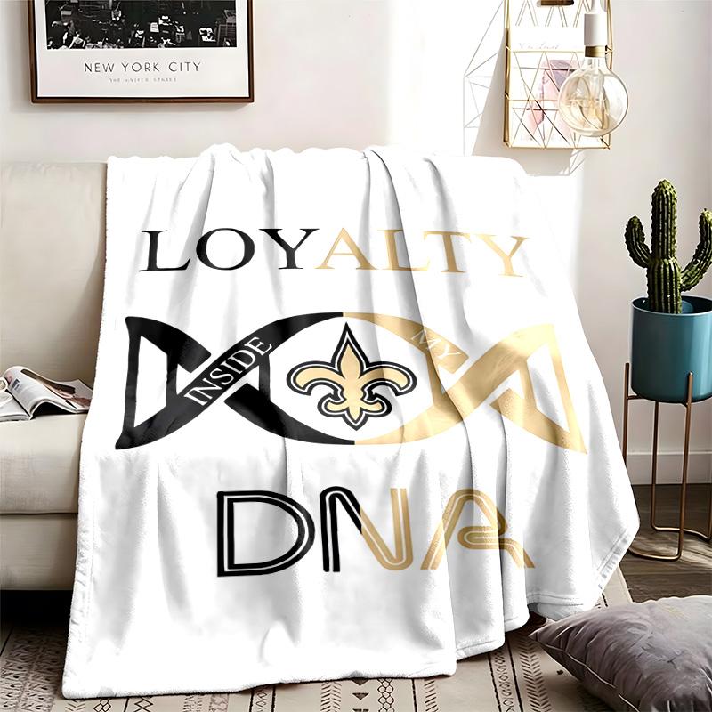 New Orleans Saints Theme Personalized Outdoor Flannel Blankets Soft And Suitable For All Seasons Perfect For Sofas Beds And Camping