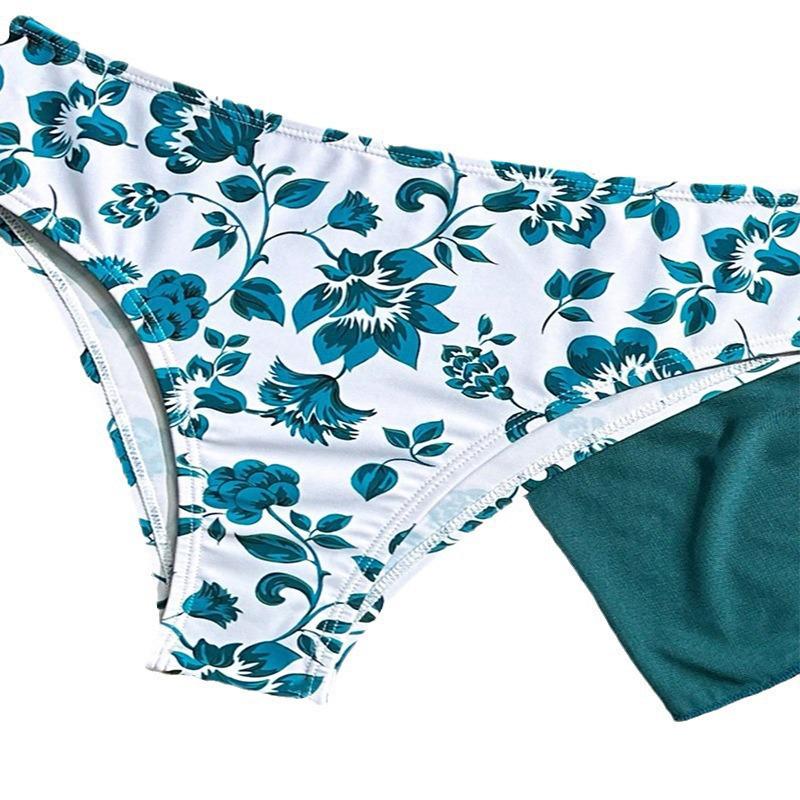 2025 European & American Print Lace-Up Bikini: Sexy Three-Piece Swimsuit Women's Beachwear