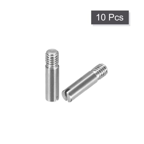 uxcell Shelf Dowels, Threaded M4 Slotted Dowel Pins, M4 X 16mm, 304 Stainless Steel, Shelf Supports for Kitchen Cabinets and Closets, DIY Fixing Suppo