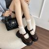 Thick-soled Heightened Light-mouth Sweet Bow Mary Jane Shoes Women's Spring 2025 Fashion Versatile Light-mouth Small Leather Shoes