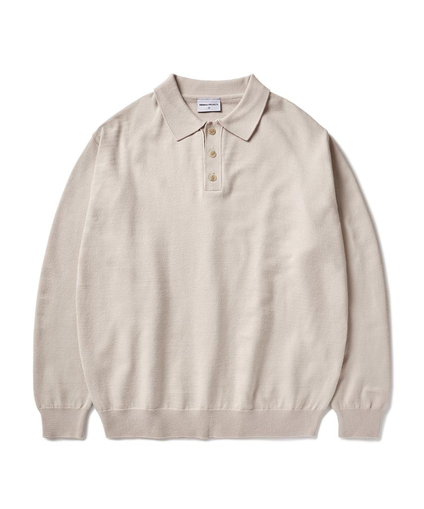 MINIMALPROJECT Half Button Collar Knit Mnt105 / 2 Colors