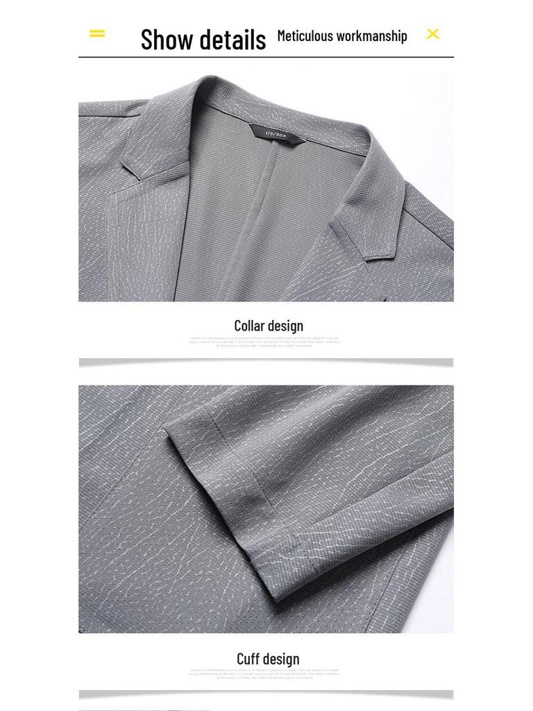 2025 Spring/Summer Men's Breathable Stretch Casual Plus-Size Single-Breasted Jacket