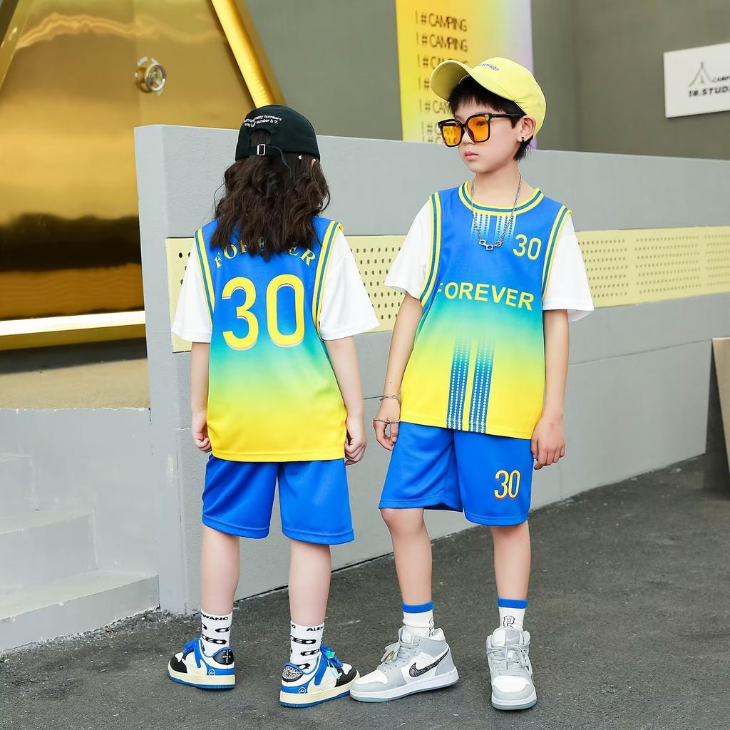 Children'S Jersey Basketball Jersey Summer Short-Sleeved Performance Jersey Children'S Suit Student Game Training Shirt Children'S No. 23