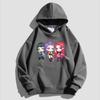 Kpop Children's Cartoon Printed Hooded Sportswear Casual Street Style Anime Idol Combination Printed Long Sleeved Girls' Top