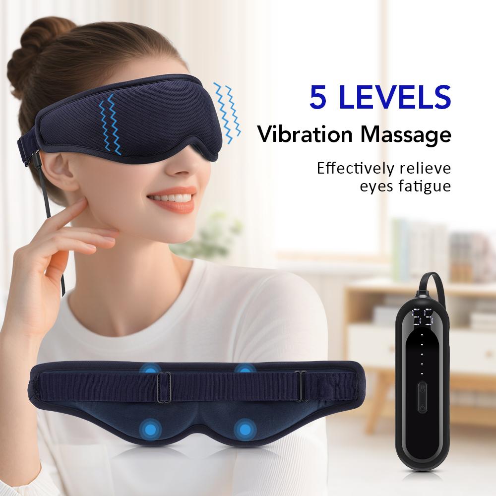 3-Level Heated Eye Mask Reusable Electric Steaming Eye Massager For Sleeping Eye Puffiness Anti Dark Circle Patch Eye Care