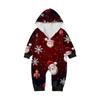 Christmas Print Parent-Child Outfit Hooded Zipper One-Piece Fashionable Home Suit Set