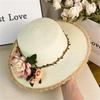 Beach Hat Flower Decoration Summer Straw Hat Women Summer Large Brim Color Matching Sun Hat Atmospheric Elegant Wedding Hat 2025