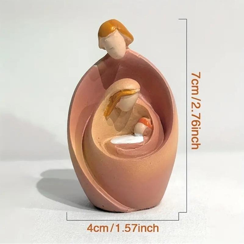 Christ Birth Ornament Gift Abstract Nativity Scene Holy Family Resins Figurines Statue Decoration Catholic Figures