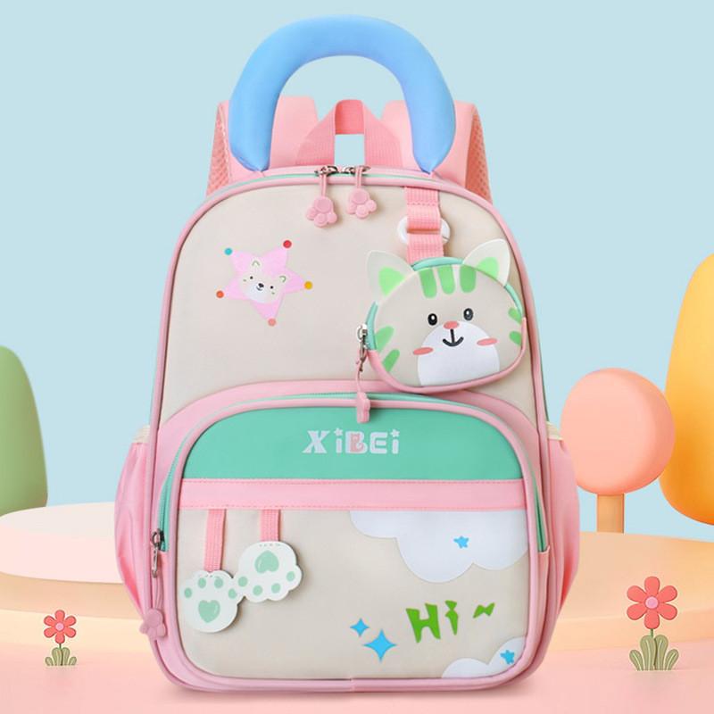 Cartoon-Kinderrucksack für Vorschulkinder aus atmungsaktivem Nylon mit gepolsterten Trägern für den Schulgebrauch
