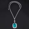 Jewelry Copper Bottom Gold-Plated Imitation Emerald Pendant Necklace Stone 20 * 28