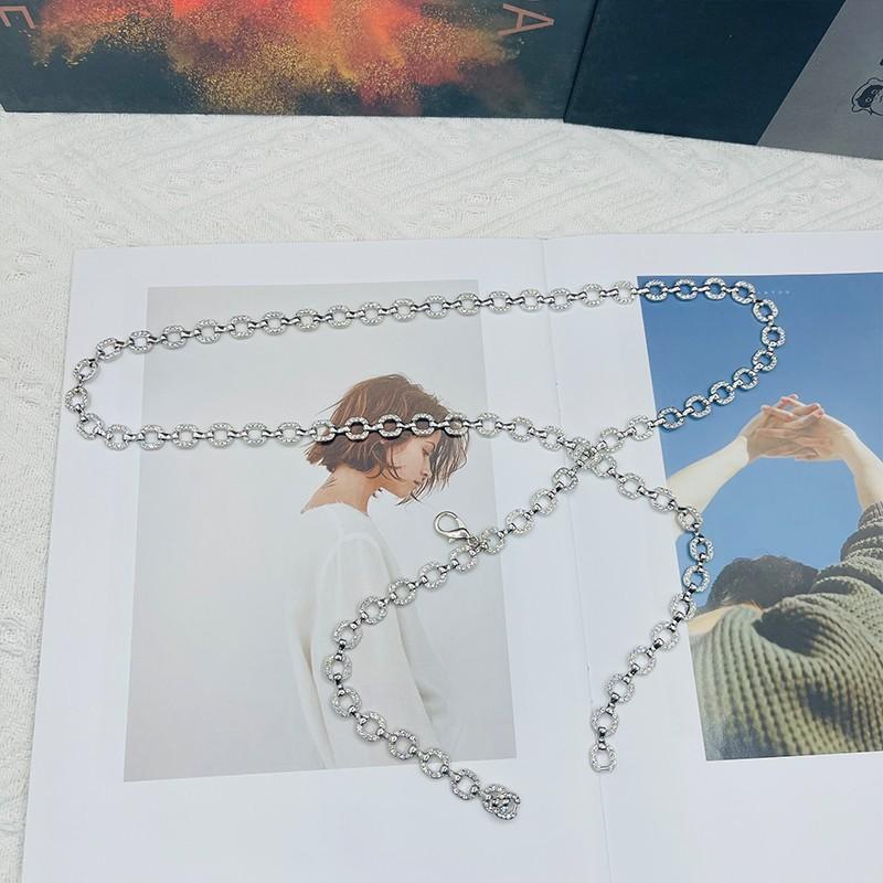 Elegant Water Silver Metal Waist Chain For Women With Adjustable Hook Closure