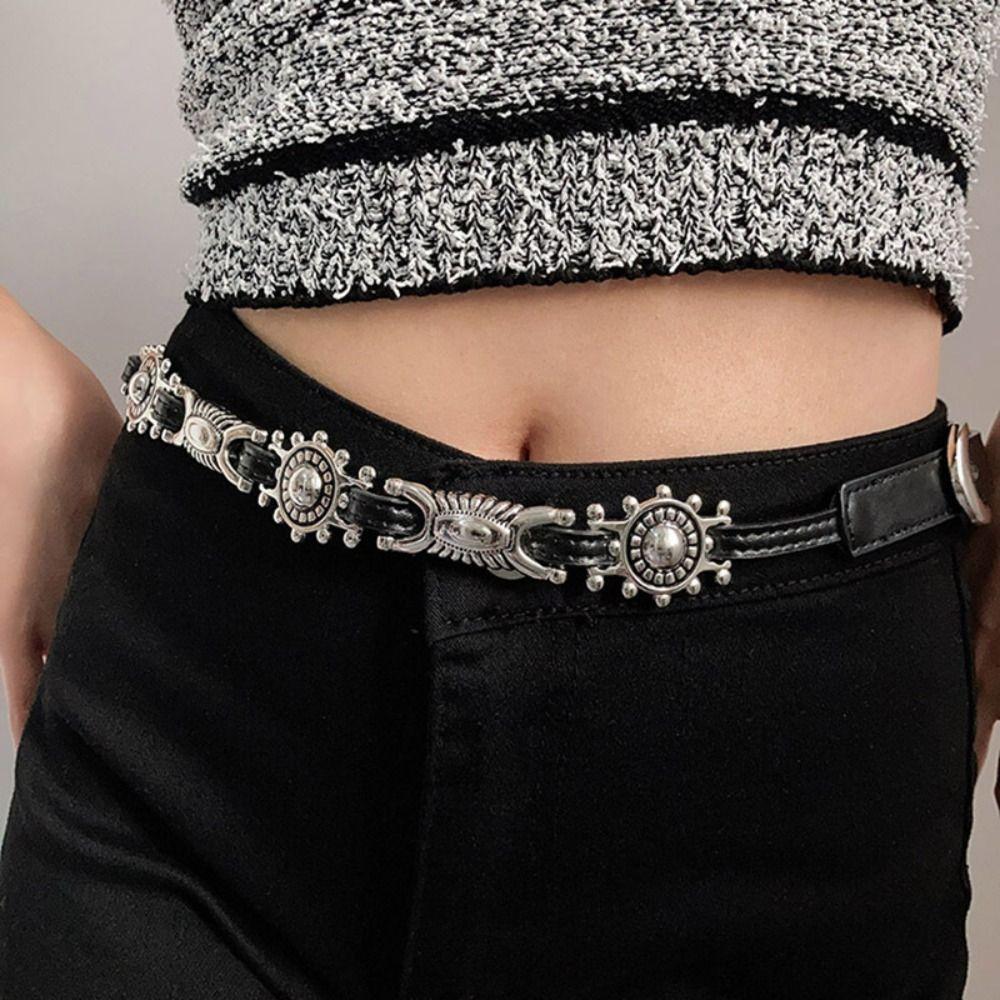 Punk Leather Belt Pin Buckle Chain Belt Trend Waist Strap