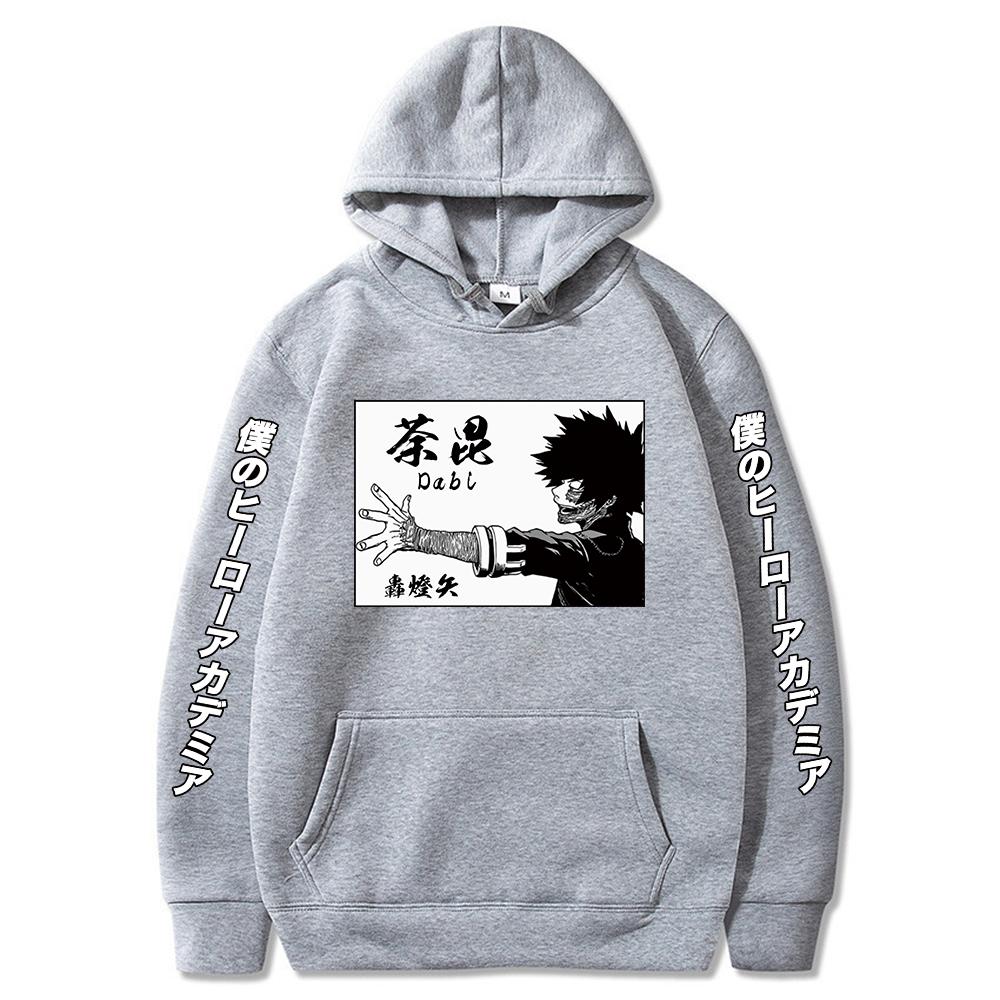 Harajuku Anime My Hero Academia Dabi Bedruckte Kapuzenjacke Herren Damen Übergroße Hoodies Y2k Streetwear Klassisch Schlichtes Unisex Sweatshirt