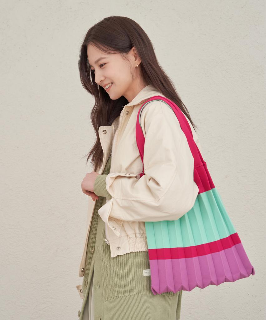 Pleatsmama Shoulder Bag Magenta Mint