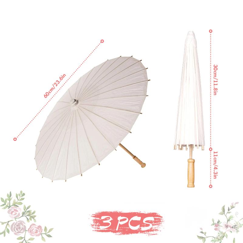 Parasol en papier blanc 84/60 cm pour mariage, cadeau de fête, parapluies en bambou à faire soi-même, pour centres de table de douche nuptiale, accessoires photo