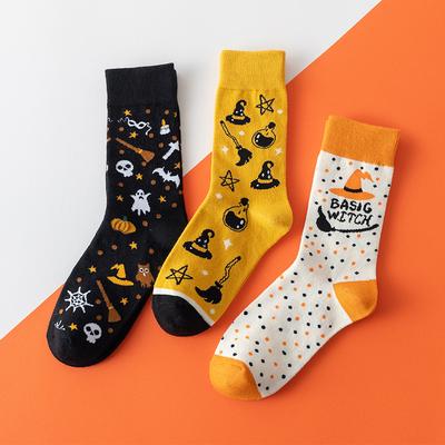 Damen Frühling und Herbst Mode Neue Straße Halloween Cartoon Muster In den Röhrensocken