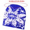 Unisex Jacquard Eye Flower Pattern Knitted Beanies Hat Fashionable Winter Warm Hiphop Bonnet Skull Hat for Men and Women