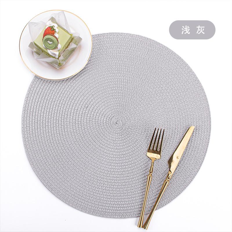 Ningxin PP Round Hand-woven Placemat Thermal Insulation Mat Table Mat Hotel Western Food Mat Non-slip Mat Home Decoration