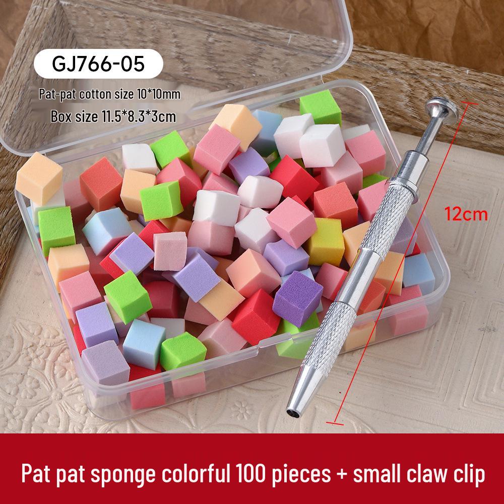 Nail Art Sponge: Professional Small Square Blending Tool for Gradient Blush and High-Density Cotton Application