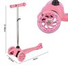 Pink Adjustable Three-Wheel LED Light-Up Kids Scooter