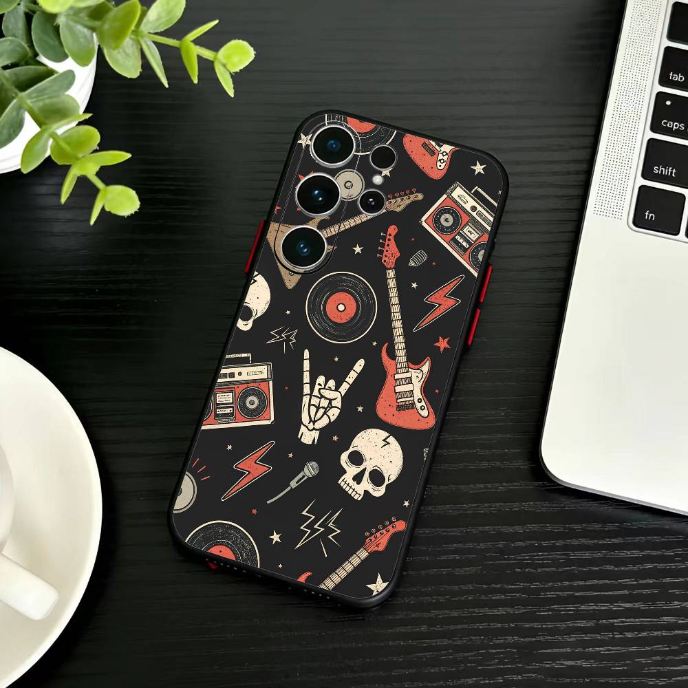 Gothic Dark Sweetheart Phone Case For Samsung S26,S25,S24,S23,S22,S21,S20,Ultra,Plus,FE Black Soft Cover