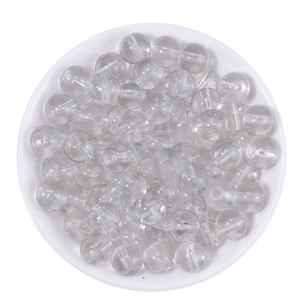 50pcs 8mm Glass Round Beads Colorful Transparent Loose Spacer Beads For Jewelry Making DIY Crafts Bracelets Necklace Accessories